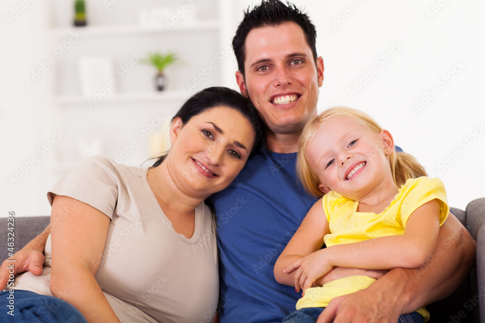 happy young family at home