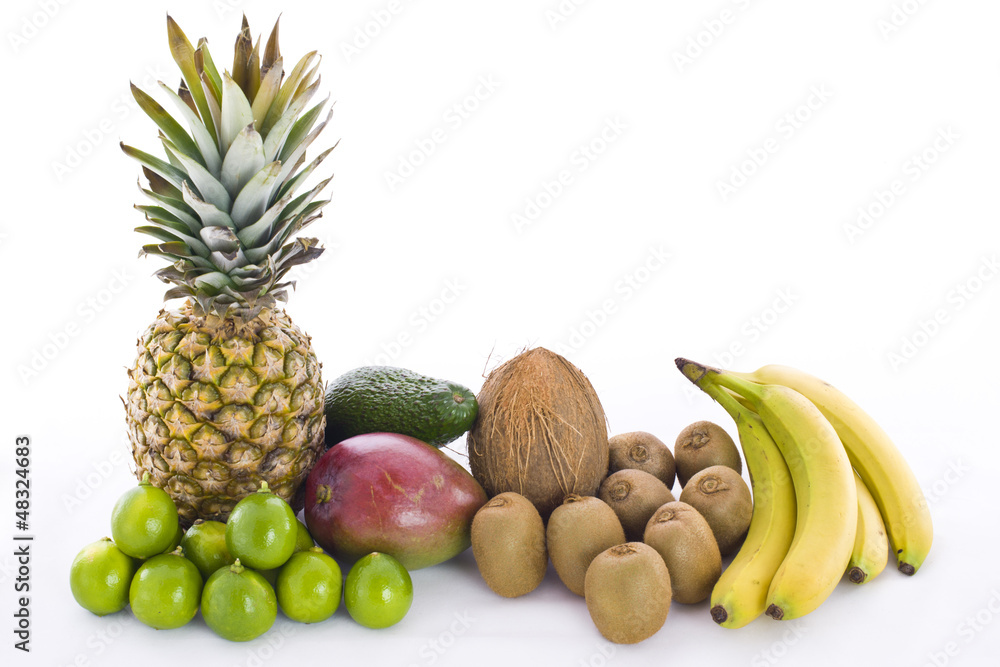 Mango Pineapple Avocado Coconut Kiwi Lime and Banana