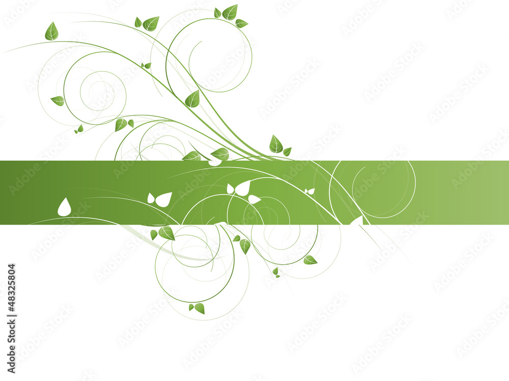 Floral frame with swirls and place for text Floral frame with swirls and place for text