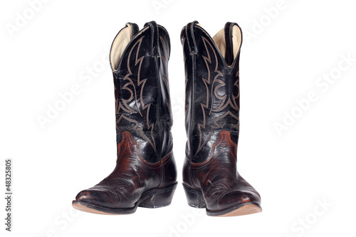Cowboy boots isolated over white with clipping path