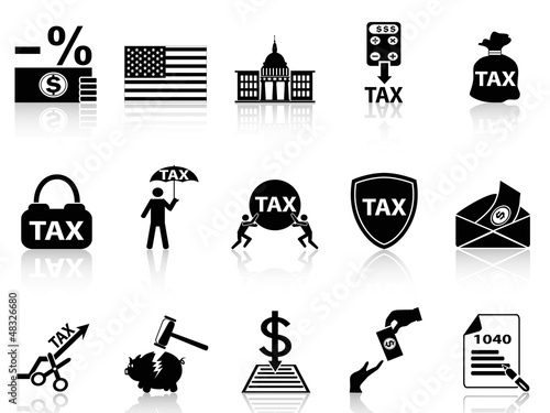 black tax icons set