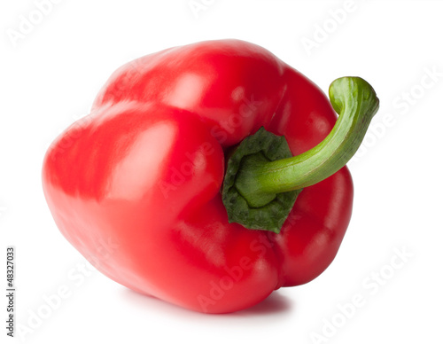 Red bell pepper isolated on white background