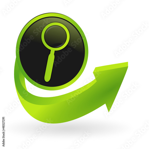 bouton loupe flêche verte