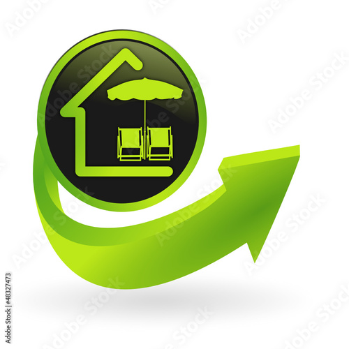bouton vacances location flêche verte