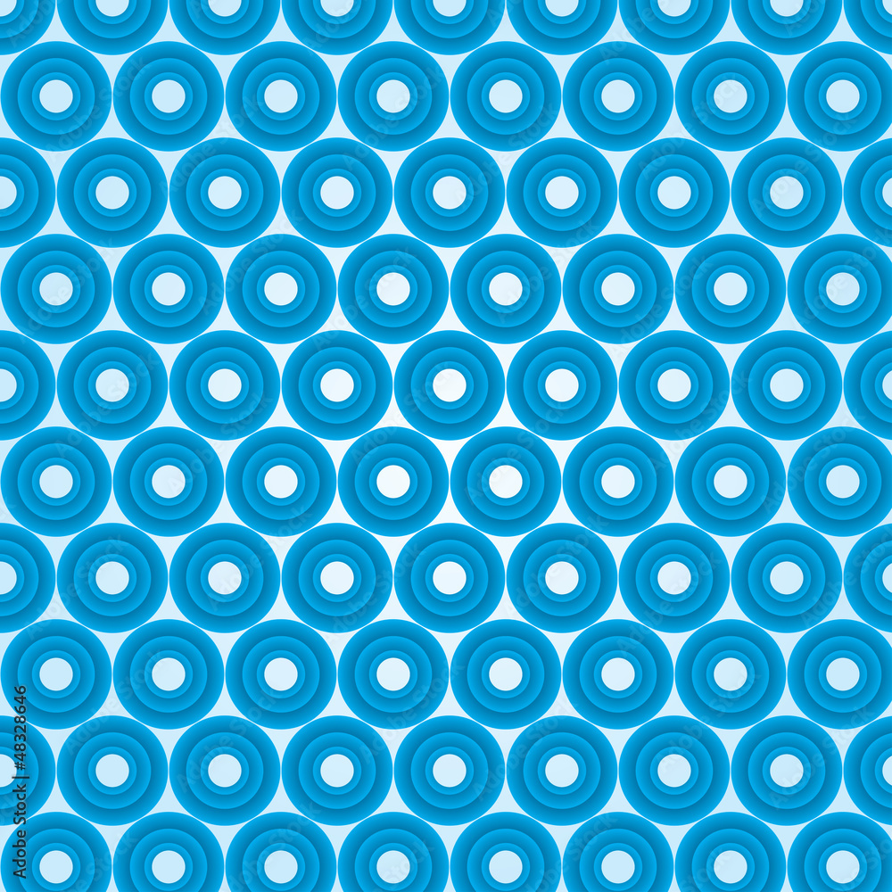 Volumetric blue circles on a white background