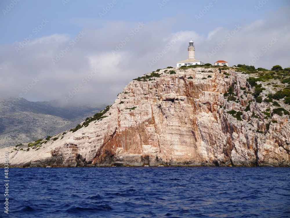 The lighthouse of the hidden bay of the Croatian island Lastovo