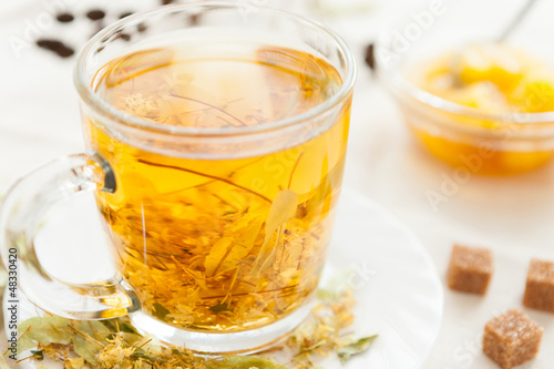 hot tea from lime blossom honey