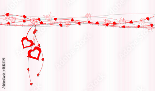 valentine card abstract hearts and roses