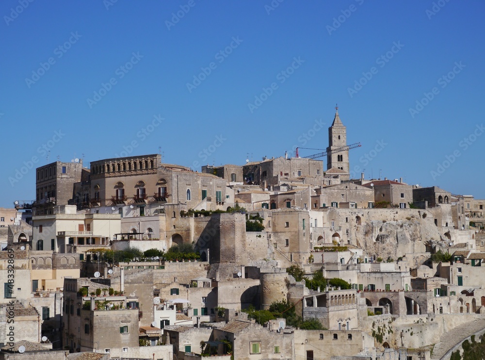View at the city Matera in Italy