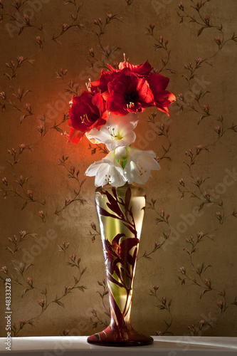 art nouveau- emile galle- vase of flowers photo