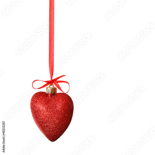 red heart on ribbon