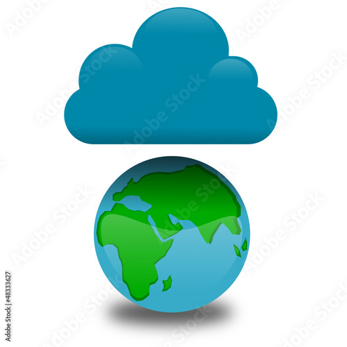 Nuage survolant la planète Terre