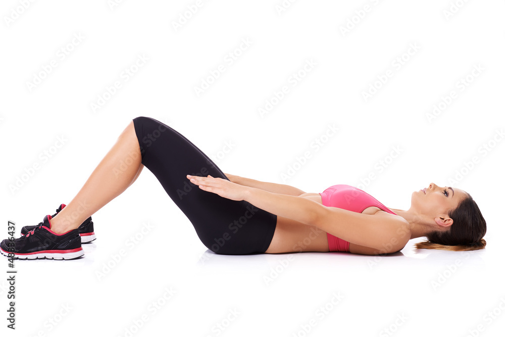 Young woman doing a workout Young woman doing a workout