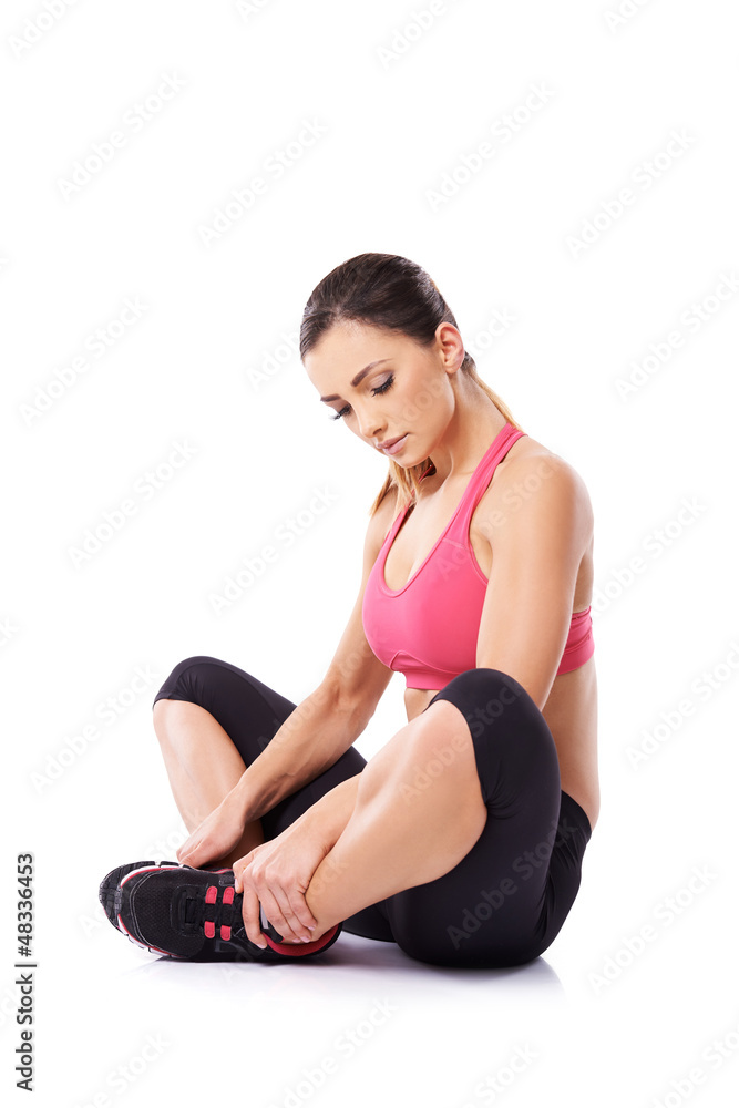 Woman doing yoga exercises