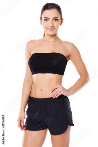 Beautiful woman with a bare midriff