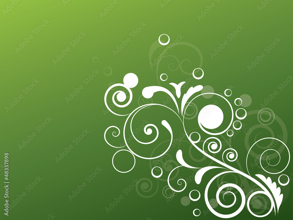 Floral seasonal background with swirls Floral seasonal background with swirls