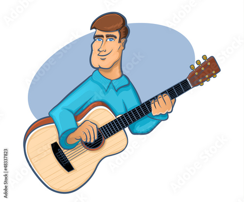 Guitarist Strumming Illustration