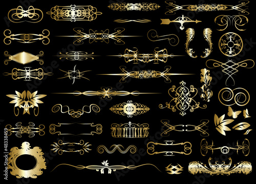 Set of calligraphic design elements