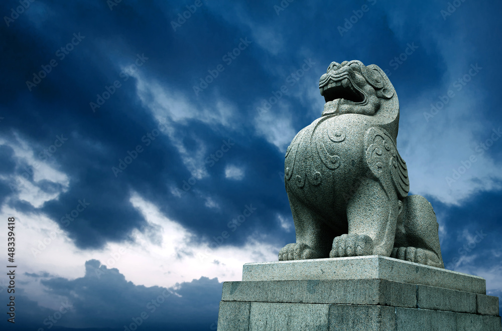 Traditional Chinese stone lion