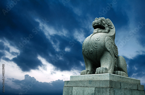 Traditional Chinese stone lion