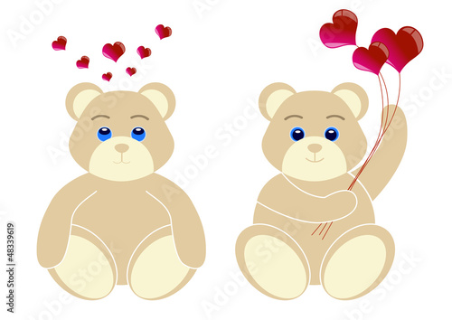2 oursons avec coeur - serie 2 - Saint Valentin