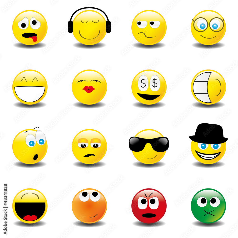 Fototapeta premium Smilies Smiley Emoticon faces icon set 2