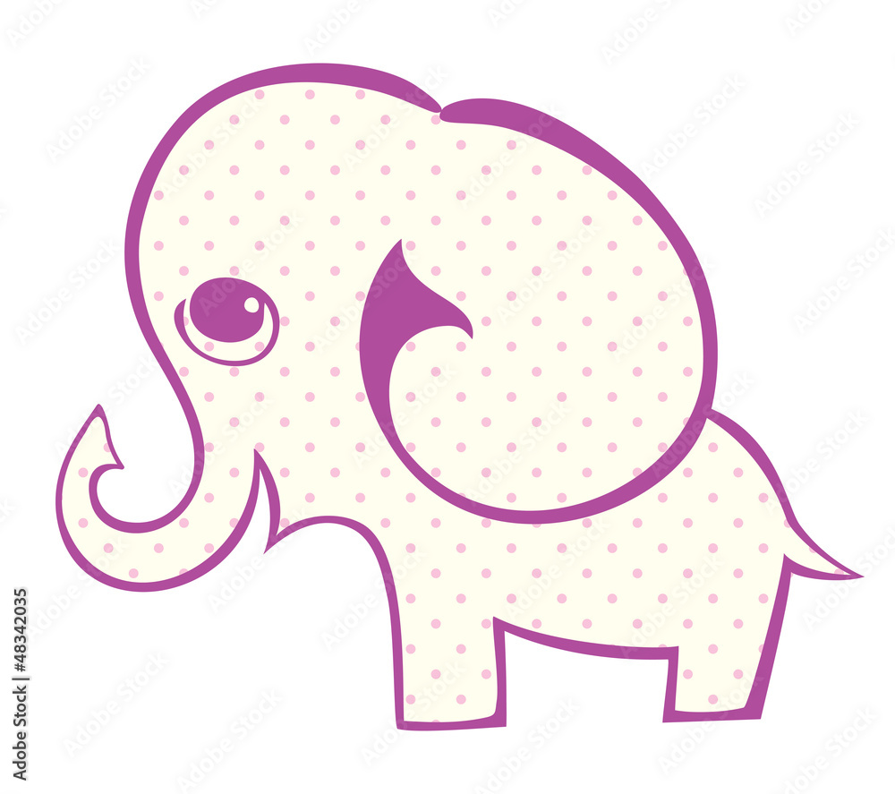 A silhouette of a small elephant