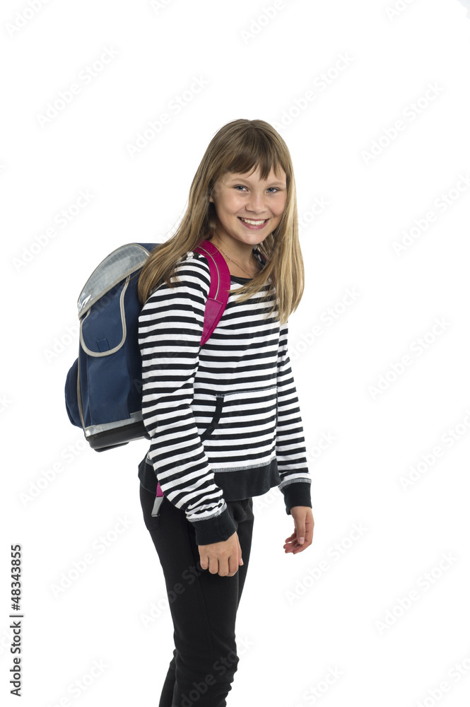 Schülerin mit einer Schultasche Schülerin mit einer Schultasche