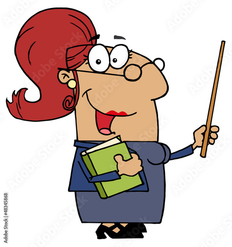Hispanic Cartoon Teacher Woman