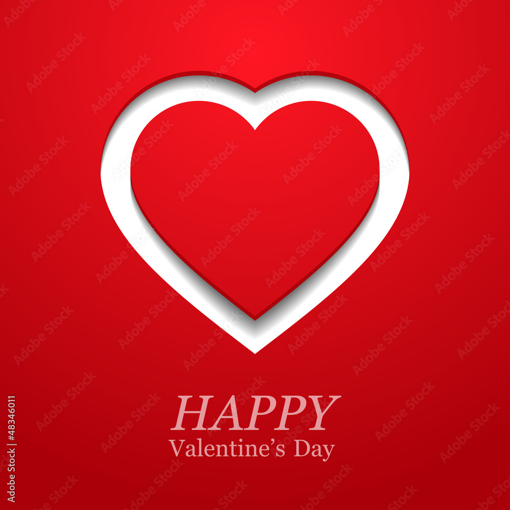 Valentine's day red paper heart. Valentine's day red paper heart.