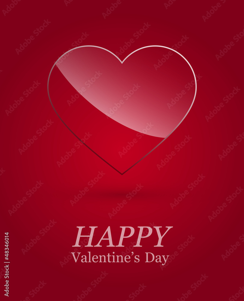 Valentine's day luxury glass heart .