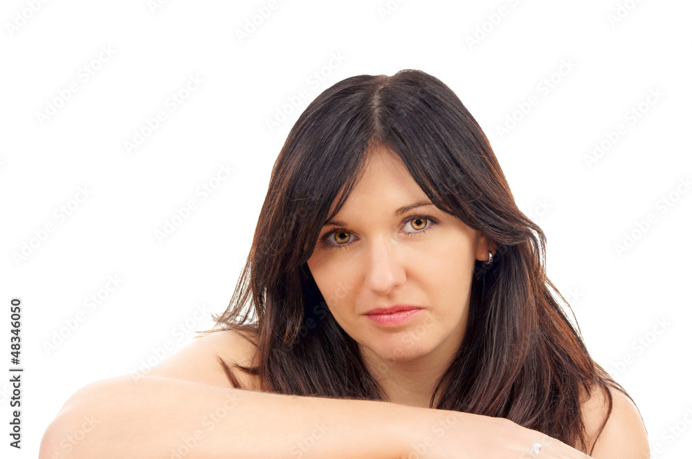 Fototapeta premium Portrait of a black haired woman
