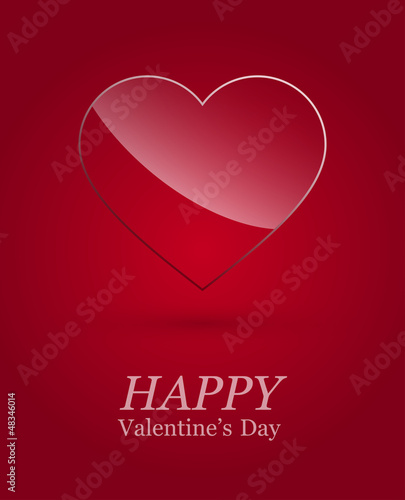 Valentine's day luxury glass heart .