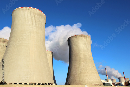 detail of cooling towers of nuclear power plant photo