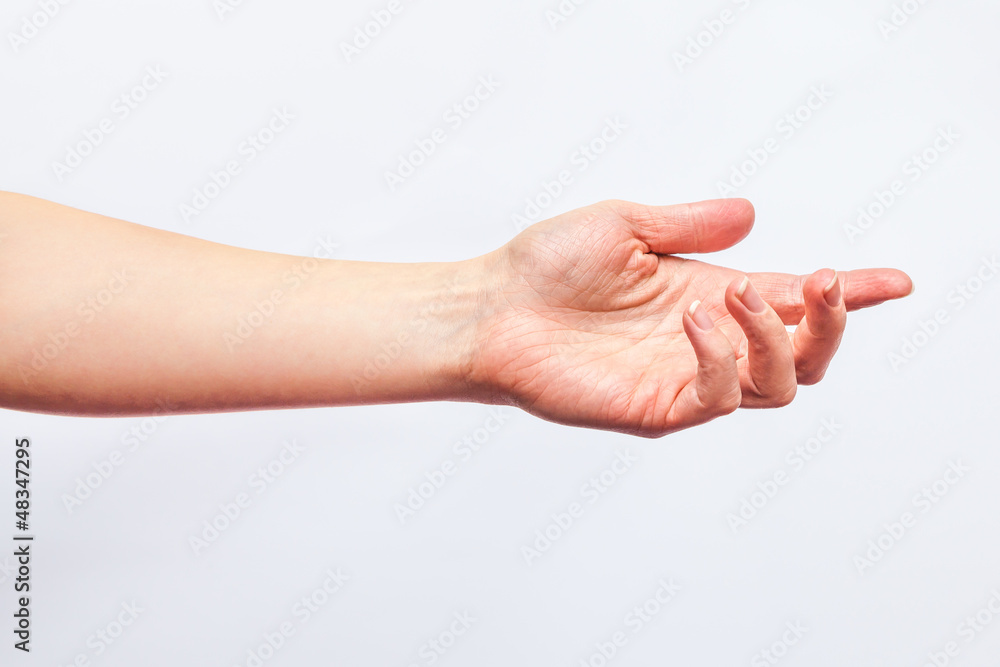 hand on white background