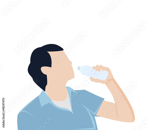 man bottle drinking water
