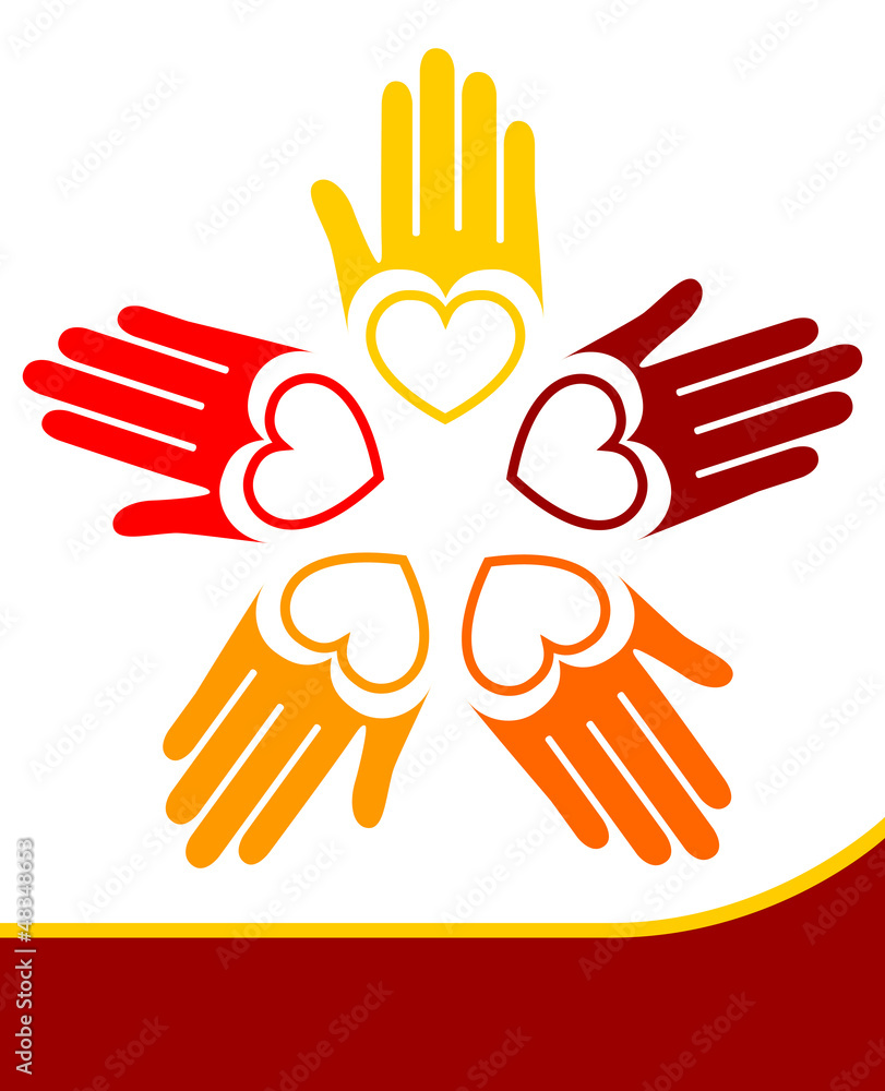 Fototapeta premium Loving hands vector.
