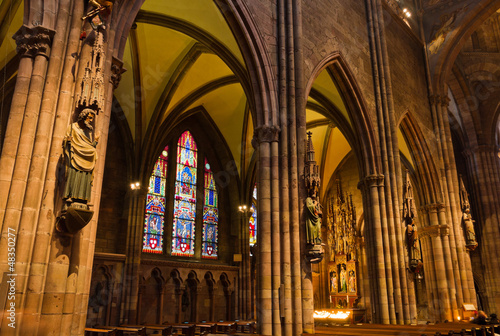 Obraz na płótnie Interior of church Freiburg Muenster, Germany w salonie