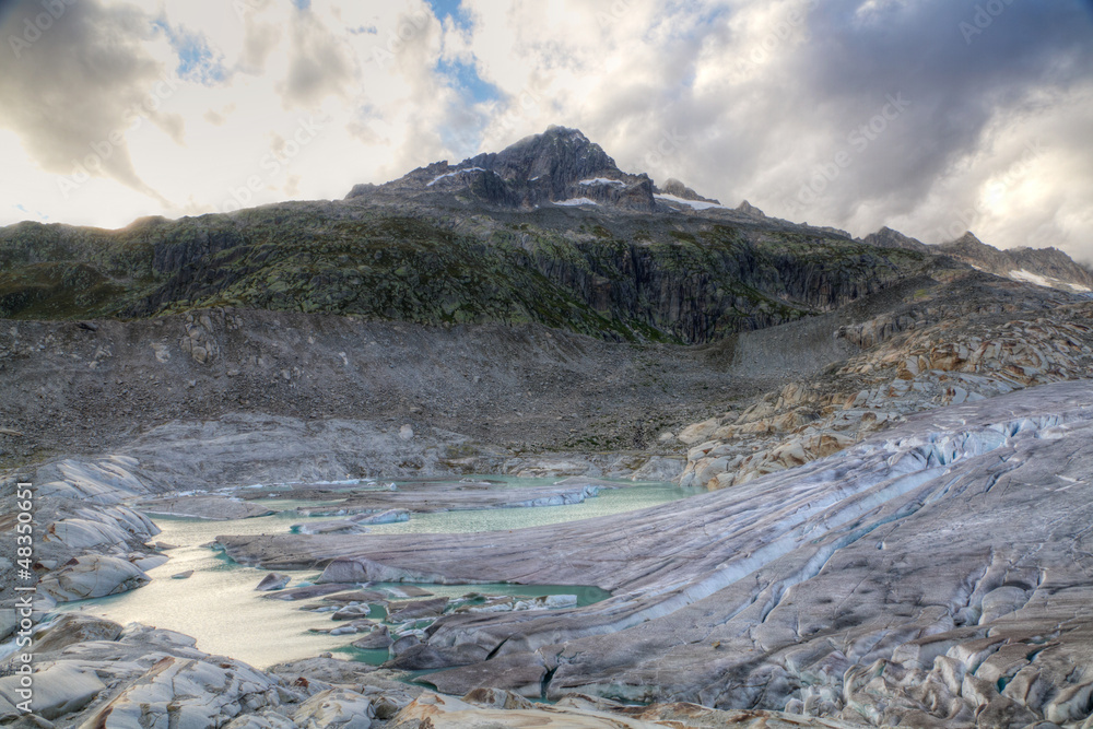 melting Rhone glacier, Switzerland