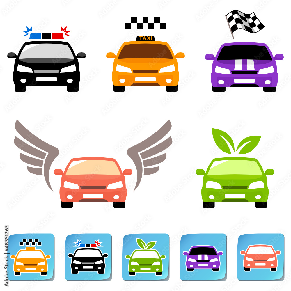 Fototapeta premium Car icon set. Vector illustration
