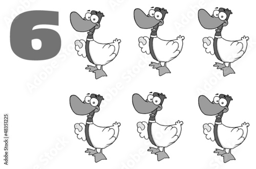 Black And White Number Six By Geese Laying Eggs