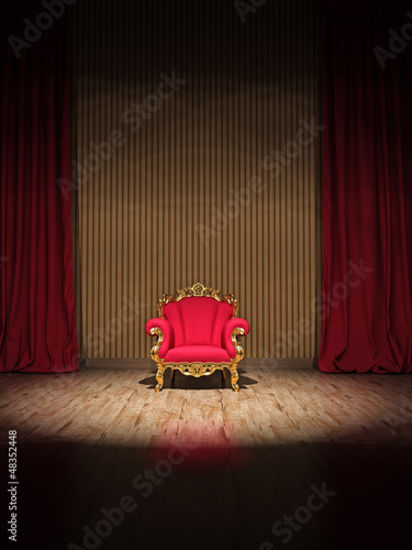 Barock Polsterstuhl auf Theater Show Bühne