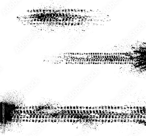 Three tire tracks