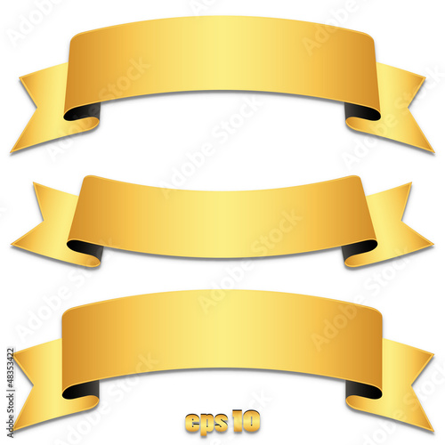 Set of gold ribbons, tapes - Goldene Banderole Sammlung photo