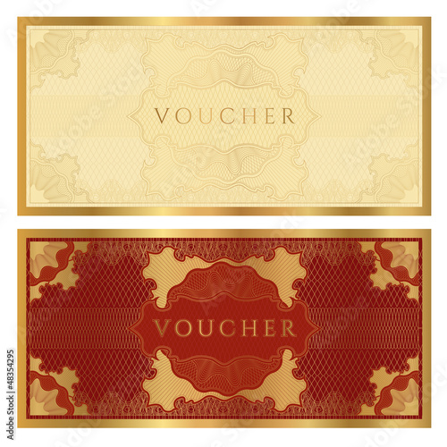 Voucher / coupon. Guilloche pattern