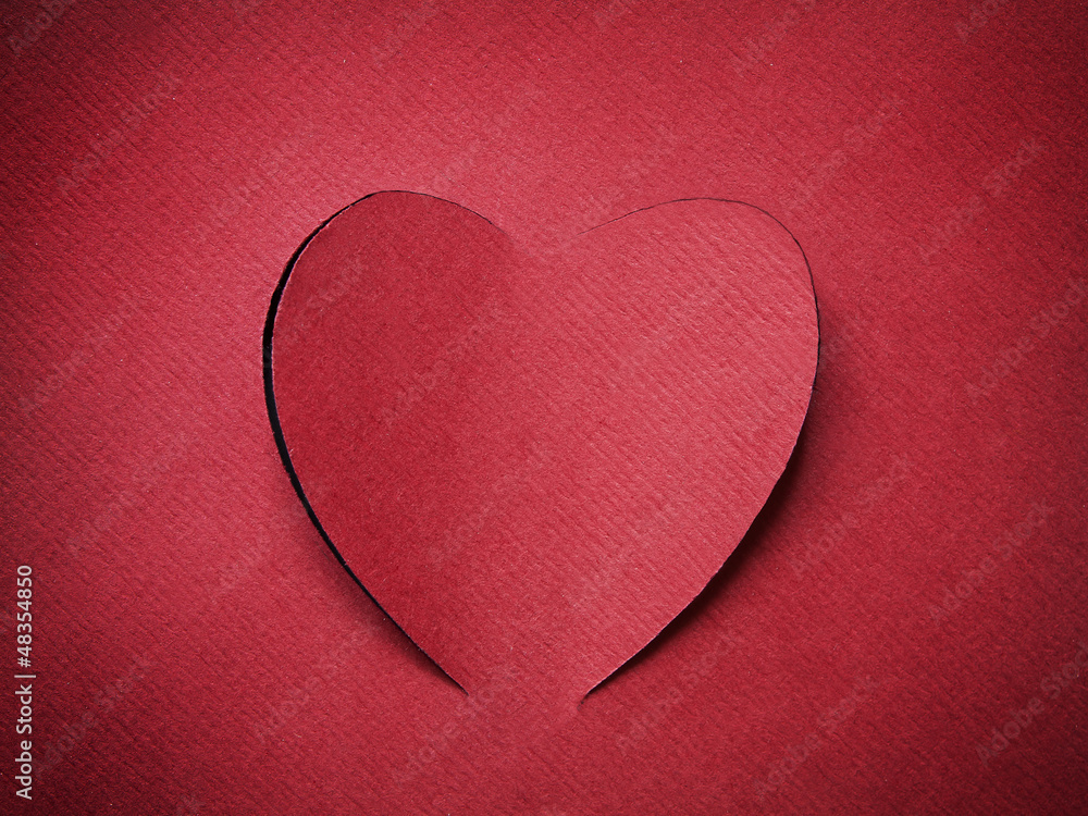Fototapeta premium Holiday Card. Heart from paper Valentines day