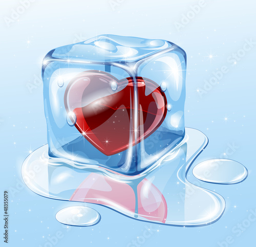 Ice cube with heart