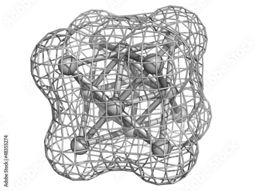 Silver metal (Ag), crystal structure. photo