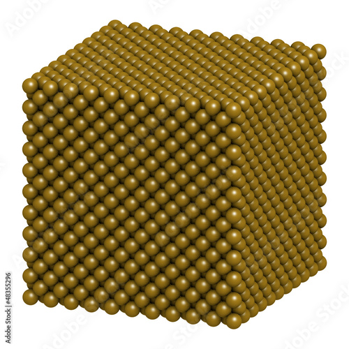 Quadro em tela Gold (Au) metal, crystal structure.