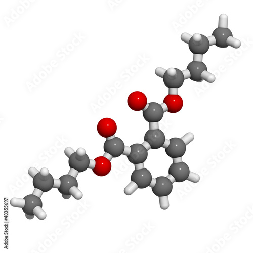 Dibutyl phthalate (DBP) plasticizer molecule, chemical structure